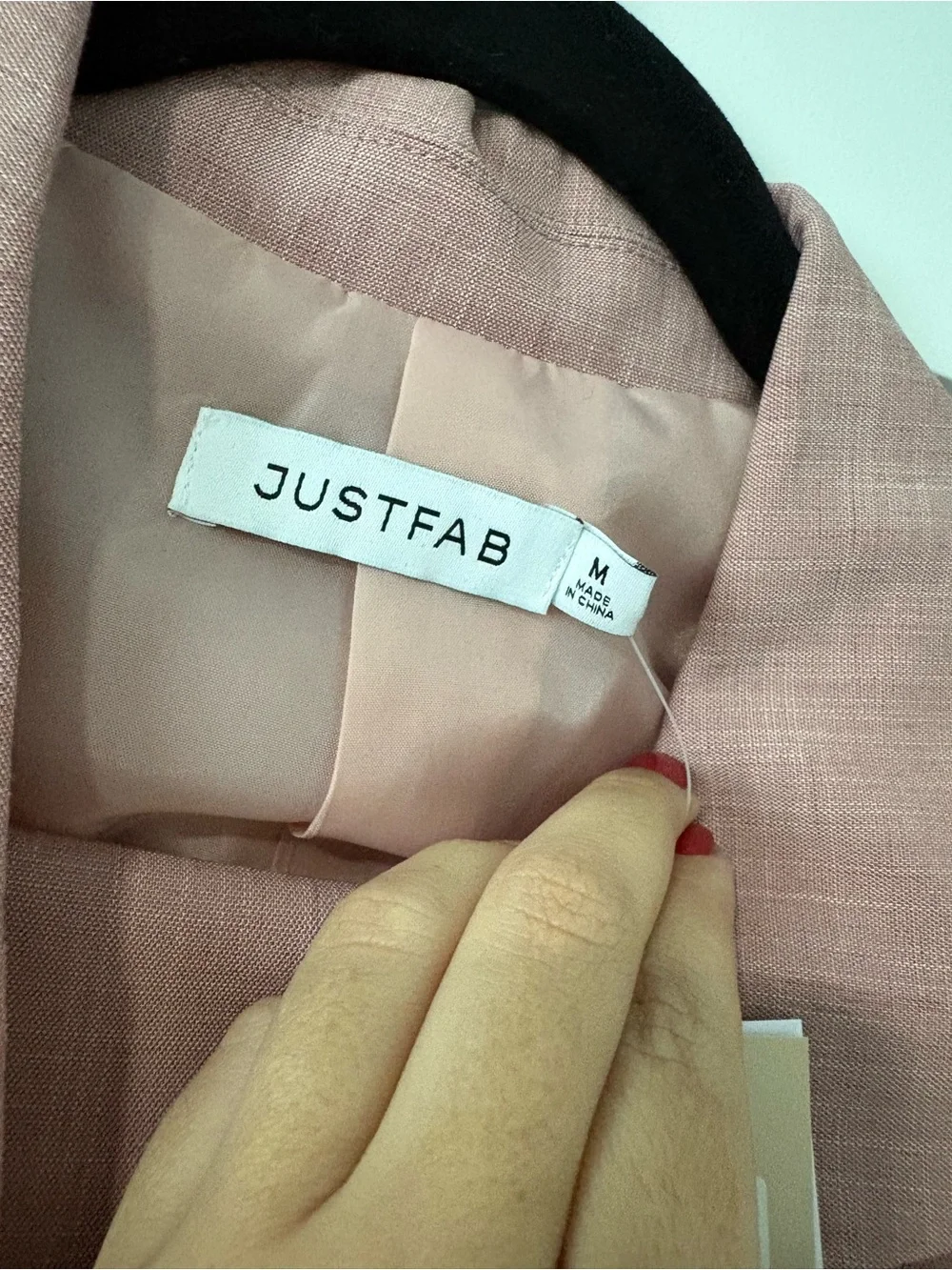JustFab Sleeveless Blazer Vest & Slacks in Dusty Pink